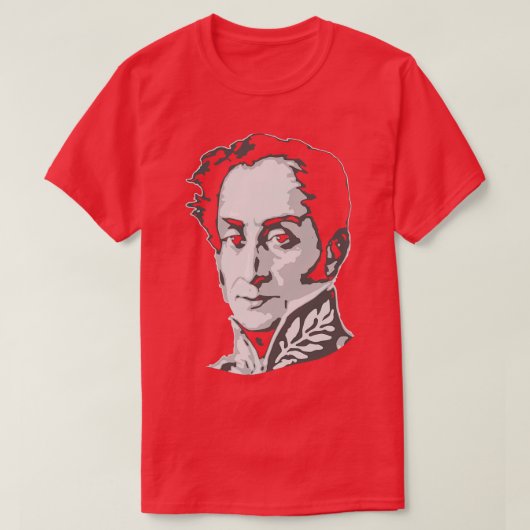 シモン・ボリバル黒白 Tシャツ (デザイン正面)