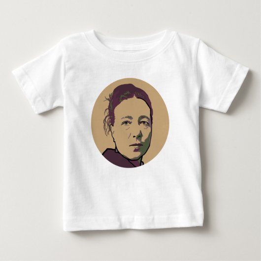 シモーヌ・ド・ボーヴォワール ベビーTシャツ (正面)