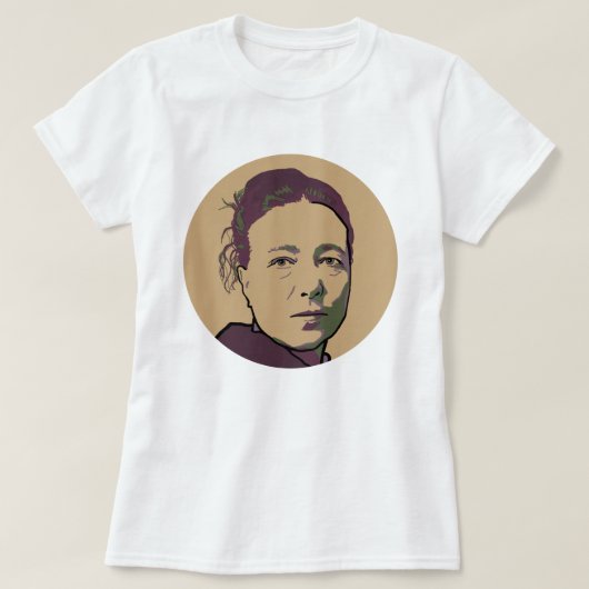 シモーヌ・ド・ボーヴォワール Tシャツ (デザイン正面)