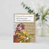 シモーネデボーヴォワール引用文コラージポストカード ポストカード (スタンド正面)