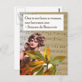 シモーネデボーヴォワール引用文コラージポストカード ポストカード (正面/裏面)