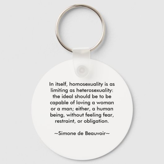 シモーネデボーヴォワール引用文 キーホルダー (正面)