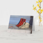 シモ恋しく思ソンのブーツ | ウィリアム・ニコルソン カード (黄色い花)