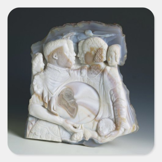 シモ・デ・メディチ(1519-74)と彼の姿を描いたカメオ スクエアシール (正面)