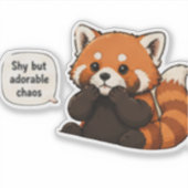 シャイだけどかわいいカオス - かわいい内向的なユーモア  シール (正面)