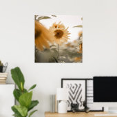 シャイで夢見るようなヒマワリ ポスター (ホームオフィス)