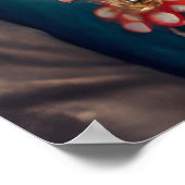 シャイなインディアン飾女の子と金ゴールドネックレス ポスター (角)