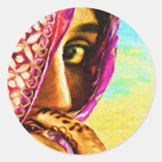 シャイな女の子 ラウンドシール