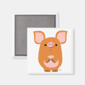 シャイな漫画の豚のカスタム磁石 マグネット (正面/裏面)