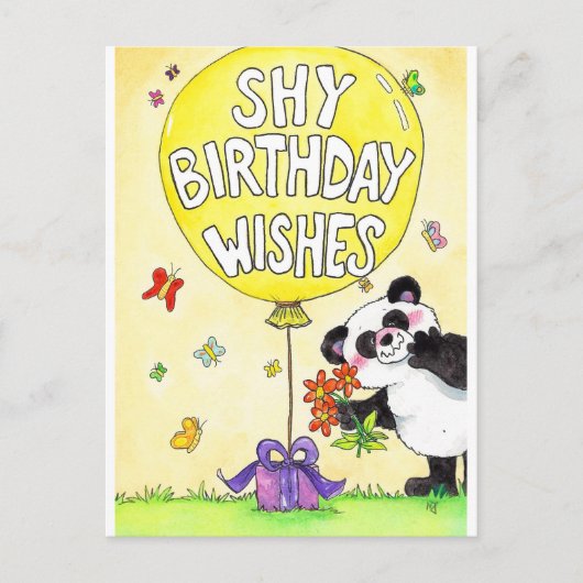 シャイな誕生日メッセージのポストカード by Nicole Janes ポストカード (正面)