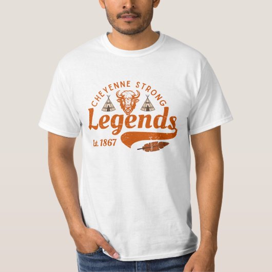 シャイアン・ストロングの伝説のデザイン Tシャツ (正面)