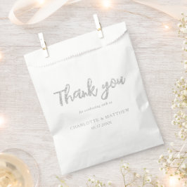 シャイエレガントーシルバーグリッター結婚式の引き出物バッグ フェイバーバッグ