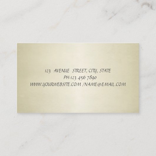 シャイエレガントースタイリッシュダイヤモンド – グリッターラフェイクッシュ 名刺 (裏面)