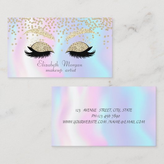 シャイエレガントーダイヤモンド – グリッターラフェイクッシュ 名刺 (正面/裏面)