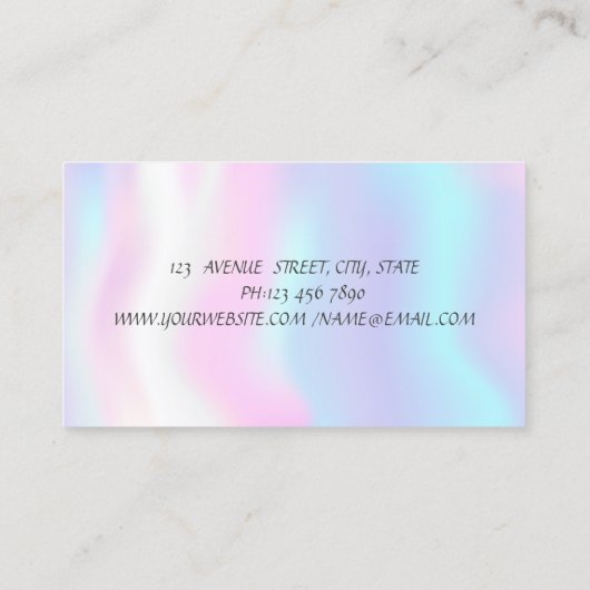 シャイエレガントーダイヤモンド – グリッターラフェイクッシュ 名刺 (裏面)