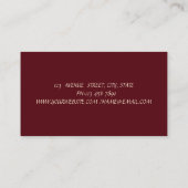 シャイエレガントーモダンダイヤモンド – グリッターラフェイクッシュ 名刺 (裏面)