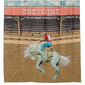 シャイエンヌのロデオのカウボーイのサドルのBroncのライダー シャワーカーテン (正面)