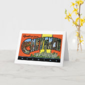 シャイエンヌ、ワイオミングからの挨拶! ヴィンテージの郵便はがき カード (黄色い花)