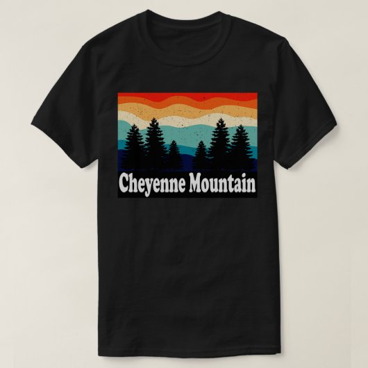 シャイエン・マウンテン コロラド レトロ Tシャツ (デザイン正面)