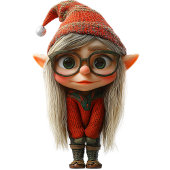 シャイガールクリスマス小妖精や小人ホワイトギフトラベル ギフトタグ