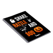 シャイク、ラトル、ブー ファン スケルトン パンプキン ハロウィン ノートブック (右側)