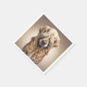 シャイゴールデンレトリバー スタンダードカクテルナプキン (角)