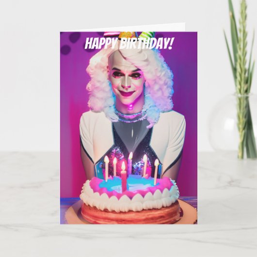 シャイドラッグクイーンおもしろい誕生日 カード (正面)