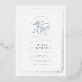 シャイニーお洒落手描きレモンブライダルシャワー 箔招待状 (正面)