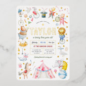 シャイニーアニマルサーカスカーニバル誕生日パーティー 箔招待状 (正面)