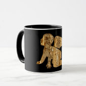 シャイニーエレガントゴールデンエンジェルブラックと金ゴールド マグカップ (正面左)