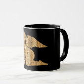 シャイニーエレガントゴールデンエンジェルブラックと金ゴールド マグカップ (正面右)