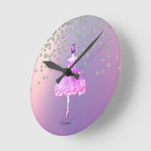 シャイニーエレガントダヤモンズバレリーナ  ラウンド壁時計 (傾斜)