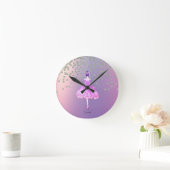 シャイニーエレガントダヤモンズバレリーナ  ラウンド壁時計 (ホーム)