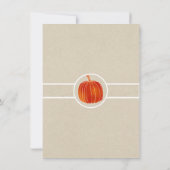 シャイニーオレンジリトルカボチャ秋ブライダルシャワー 招待状 (裏面)