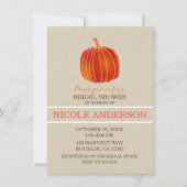 シャイニーオレンジリトルカボチャ秋ブライダルシャワー 招待状 (正面)