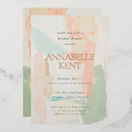 シャイニーカラフルパステル春サマーブライダルシャワー 箔招待状
