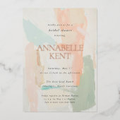 シャイニーカラフルパステル春サマーブライダルシャワー 箔招待状 (正面)