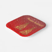 シャイニーゴールデンクリスマスツリーズホリデー紙プレート ペーパープレート (傾斜あり)