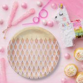 シャイニーサーモンピンクグリッターマーメイドはかりで測魚 ペーパープレート (パーティー)