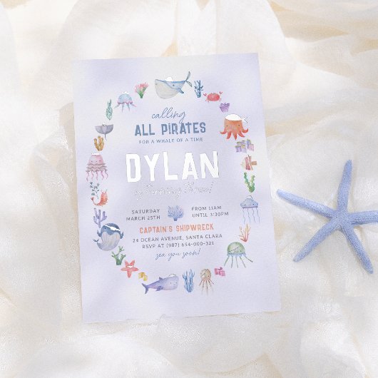 シャイニーザシーボーイズ海賊海誕生日 箔招待状