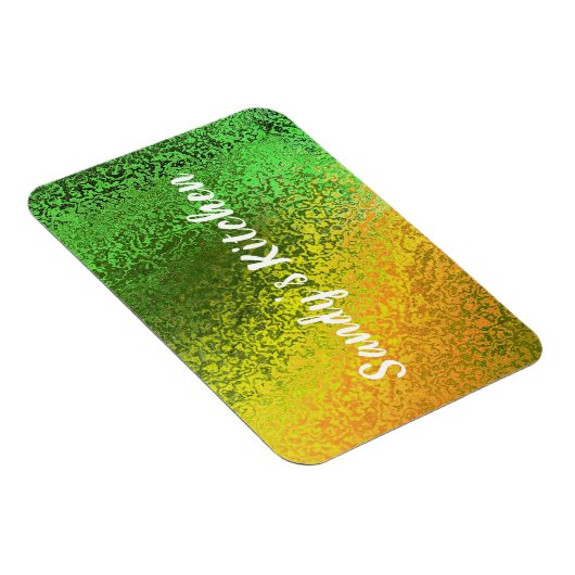 シャイニーシェードグリーン&イエローネームキッチンプレミアム マグネット (右側)