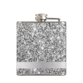 シャイニーシルバーグリッター名付きビニールフラ包まれたスコ フラスク (裏面)