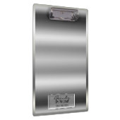 シャイニーシルバーシャインシエレガントックグラムパーソナライズされた クリップボード (右)