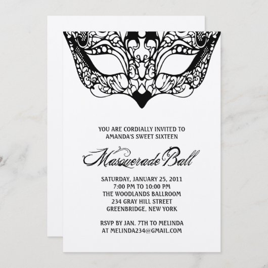 シャイニーシルバー仮装招待状 招待状 (正面/裏面)