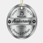 シャイニーシルバー25結婚周年 セラミックオーナメント (左)