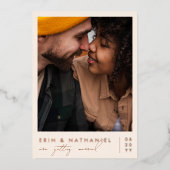 シャイニージャストラブクリームテラコッタレトロ結婚ズ 箔招待状 (正面)