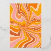 シャイニーズグルービーピンク&オレンジガール誕生日 箔招待状 (裏面)