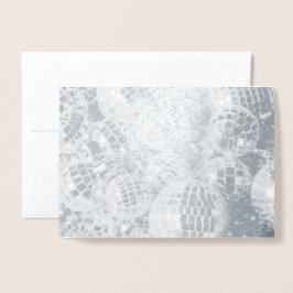 シャイニーディスコボールオーナメントシルバー 箔カード