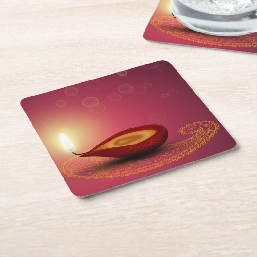 シャイニーハッピーディワリディヤ – 紙コースター (アングル)