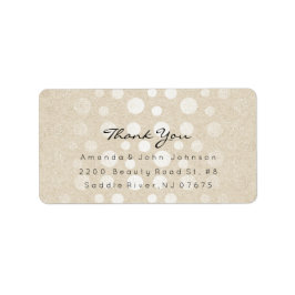 シャイニーパステルドットアイボリーパールKraftありがとう ラベル